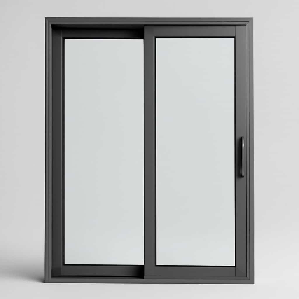 Baie vitrée coulissante à galandage en aluminium présenté seul