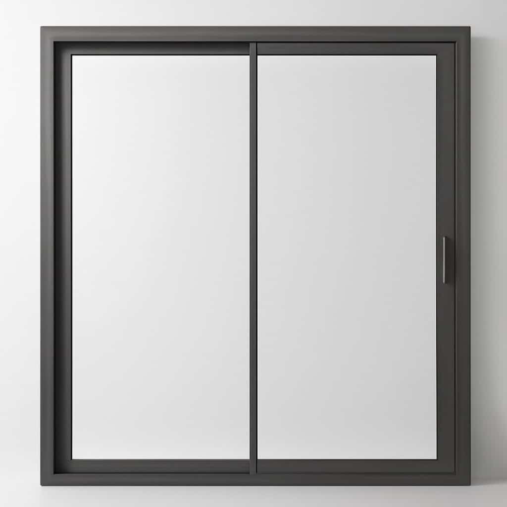 Baie vitrée coulissante aluminium double vitrage présenté seul