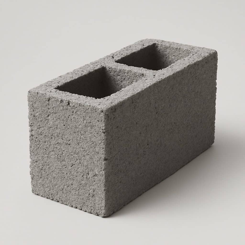 Bloc de maconnerie creux 20x20x50 présenté seul