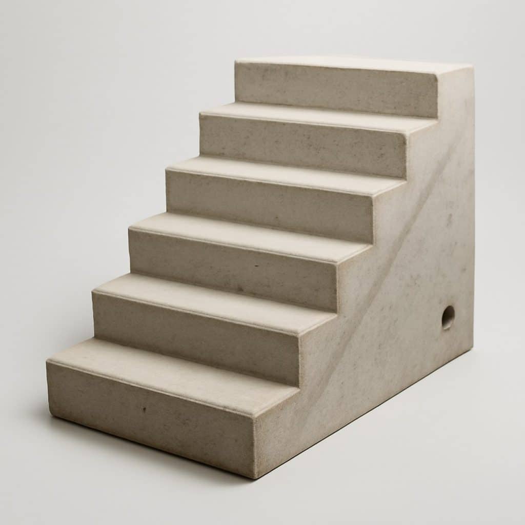 Escalier béton préfabriqué extérieur présenté seul