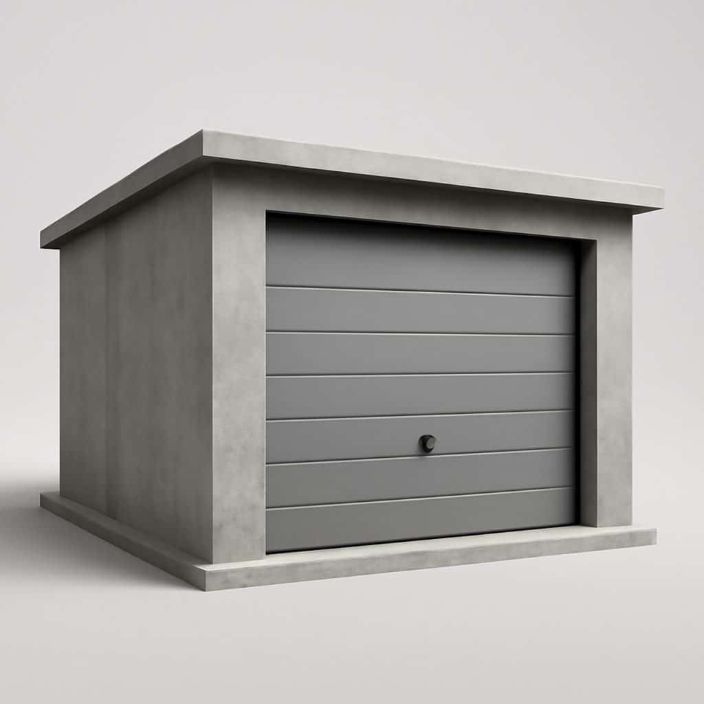 Garage modulaire en béton armé présenté seul