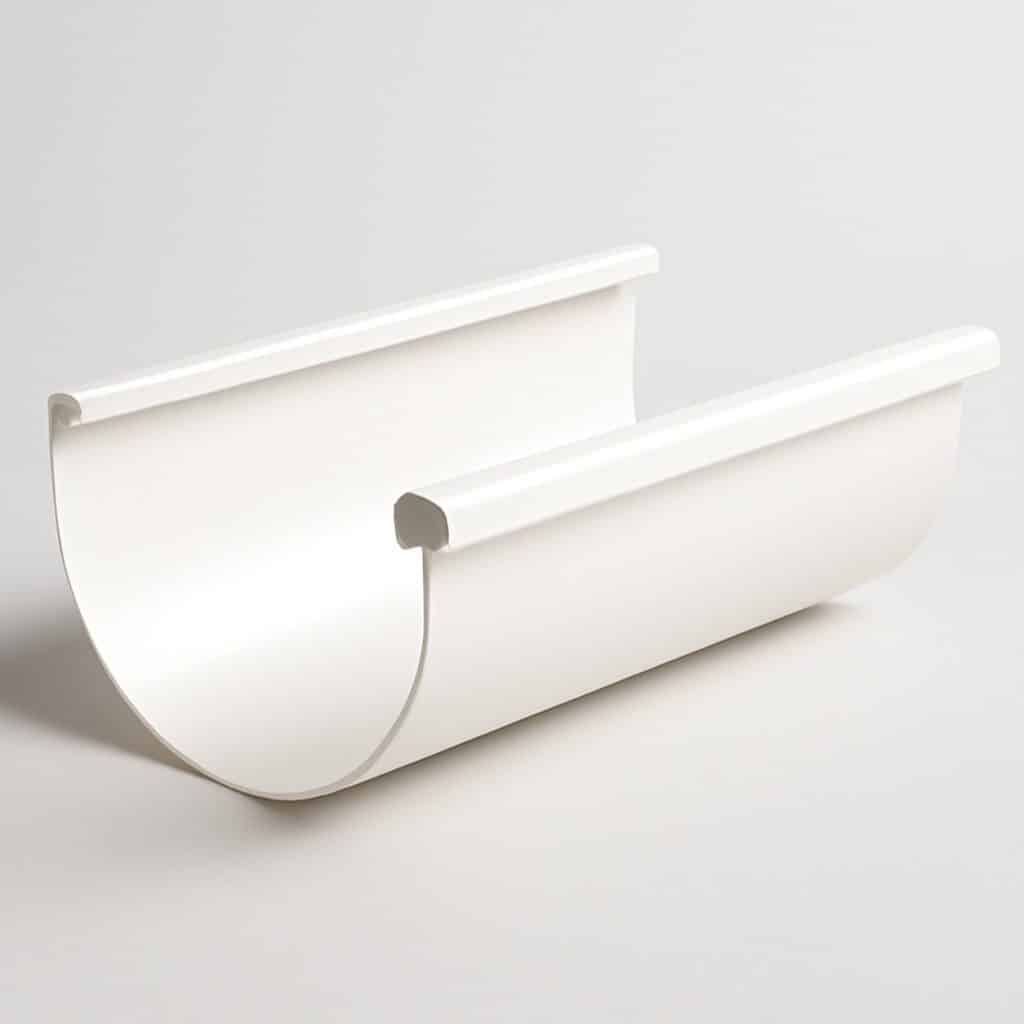Gouttière en PVC blanc pour toiture présenté seul